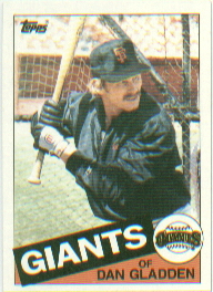 1985 Topps Baseball Cards      386     Dan Gladden RC